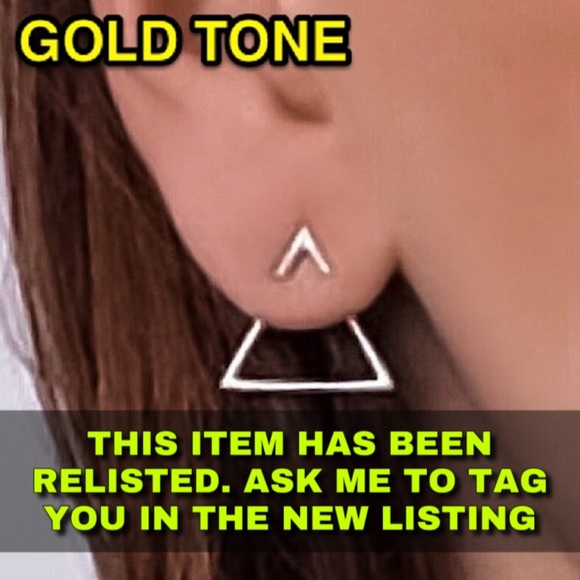Jewelry - ⚜️[𝟯/$𝟭𝟴]⚜️Gold Triangle Jacket Earrings NEW